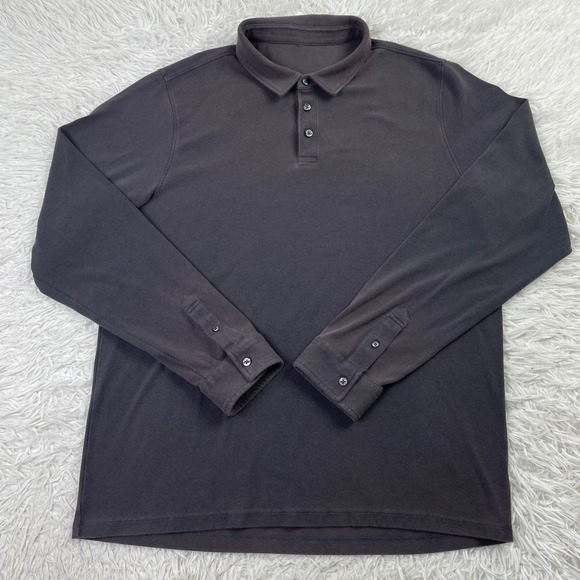 Vuori Other - Vuori Shirt Mens XXL Washed Gray Westport Polo Long Sleeve Classic Fit Stretch